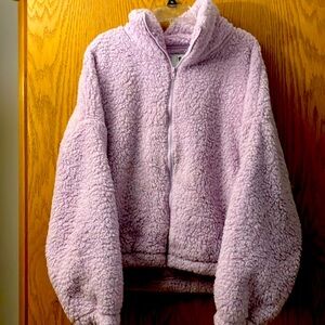 EC SO brand faux fur soft lavender jacket